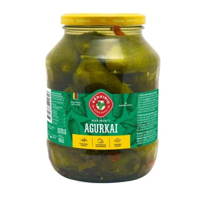 Preserved cucumbers KKF, 1,57 kg / 785 g